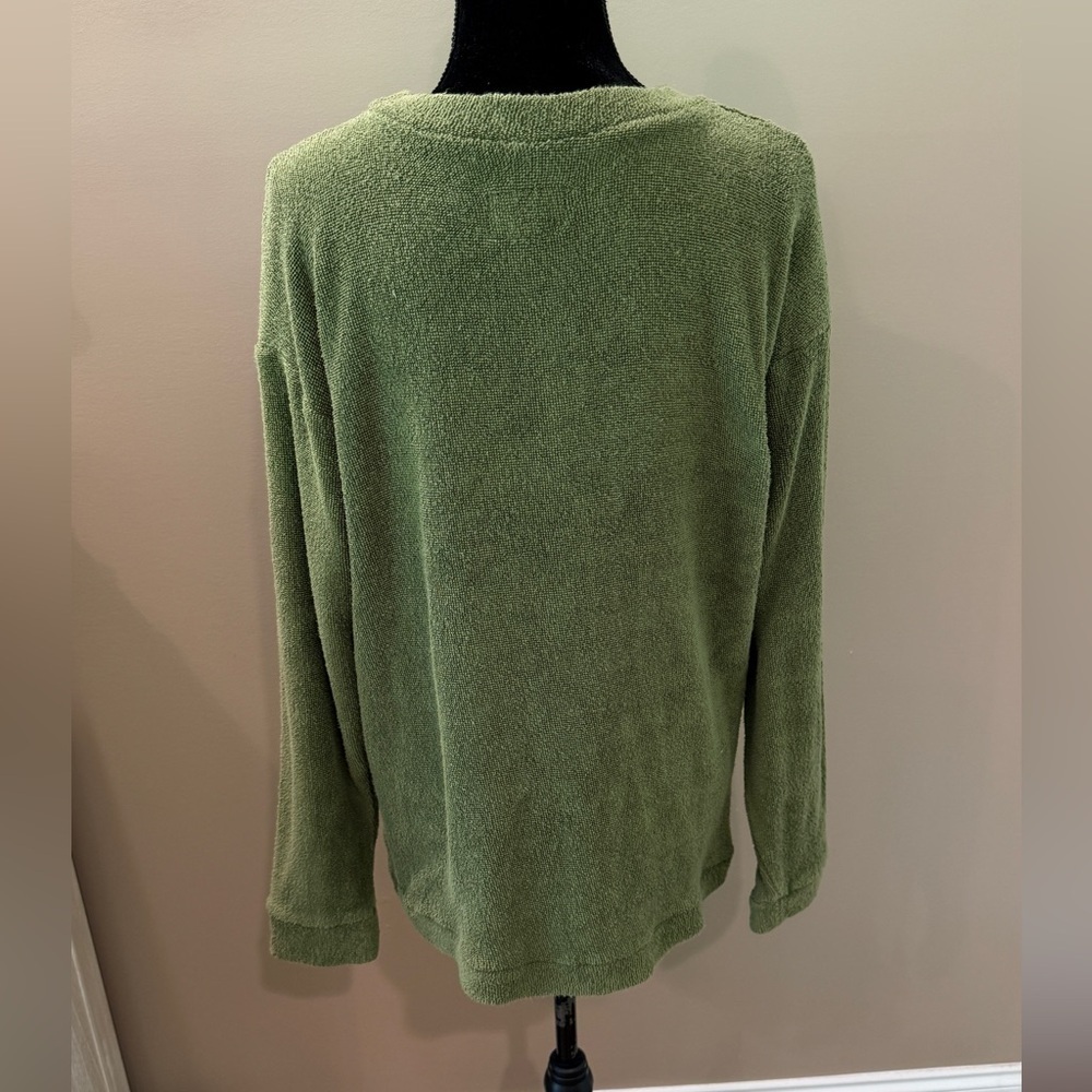 Men’s PROPERLY TIED Olive green Rag Crew sweatshirt- Size large - Picture 5 of 8